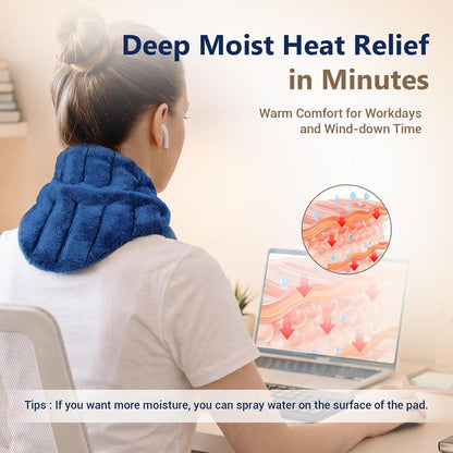 Comfytemp Microwave Heating Pad for Neck Pain Relief, Deep Moist Heat Pad Neck Wrap Warmer, 33"×4" Microwavable Weighted Hot Compress for Muscle Tension, Stiffness, Soreness for Women Men Senior Relax
