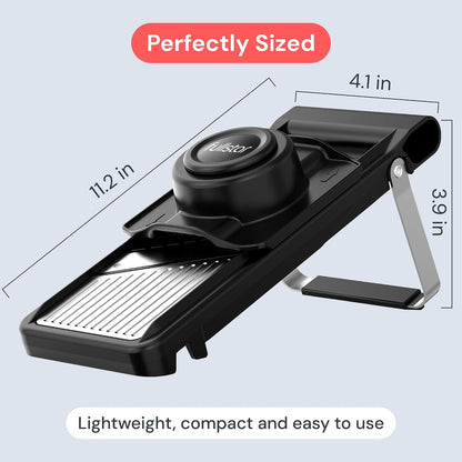 Fullstar Essential Vegetable Chopper & Mandoline Slicer | 2 in 1 Compact Food Chopper, Fruit Slicer & Onion Dicer with Stainless Steel Blades & 3-Cup Container (Black)