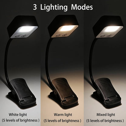 USB-C Rechargeable Book Light for Reading in Bed 3 Pack, LED Book Lights with 3 Color Temperature Reading Light, Easily Clip on to a Small Mini Lightweight Book Lights for Read Book Lovers