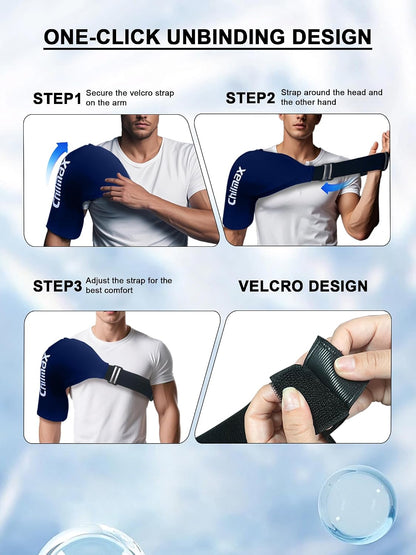 Shoulder Ice Pack for Rotator Cuff & Arm Cold Therapy Wrap,Reusable Hot Cooling Gel Brace Compression Sleeve for Pain Relief, Injuries Post-Surgery Recovery,Men & Women Gift (XLarge-Black)