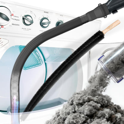 Holikme Dryer Vent Cleaner Kit, Vacuum Hose Attachment, 2-Piece, Black | Adjustable Cable Tie for Easy Attachment, Flexible Lint Brush Removes Lint from Dryer Lint Screens and Tight Spaces
