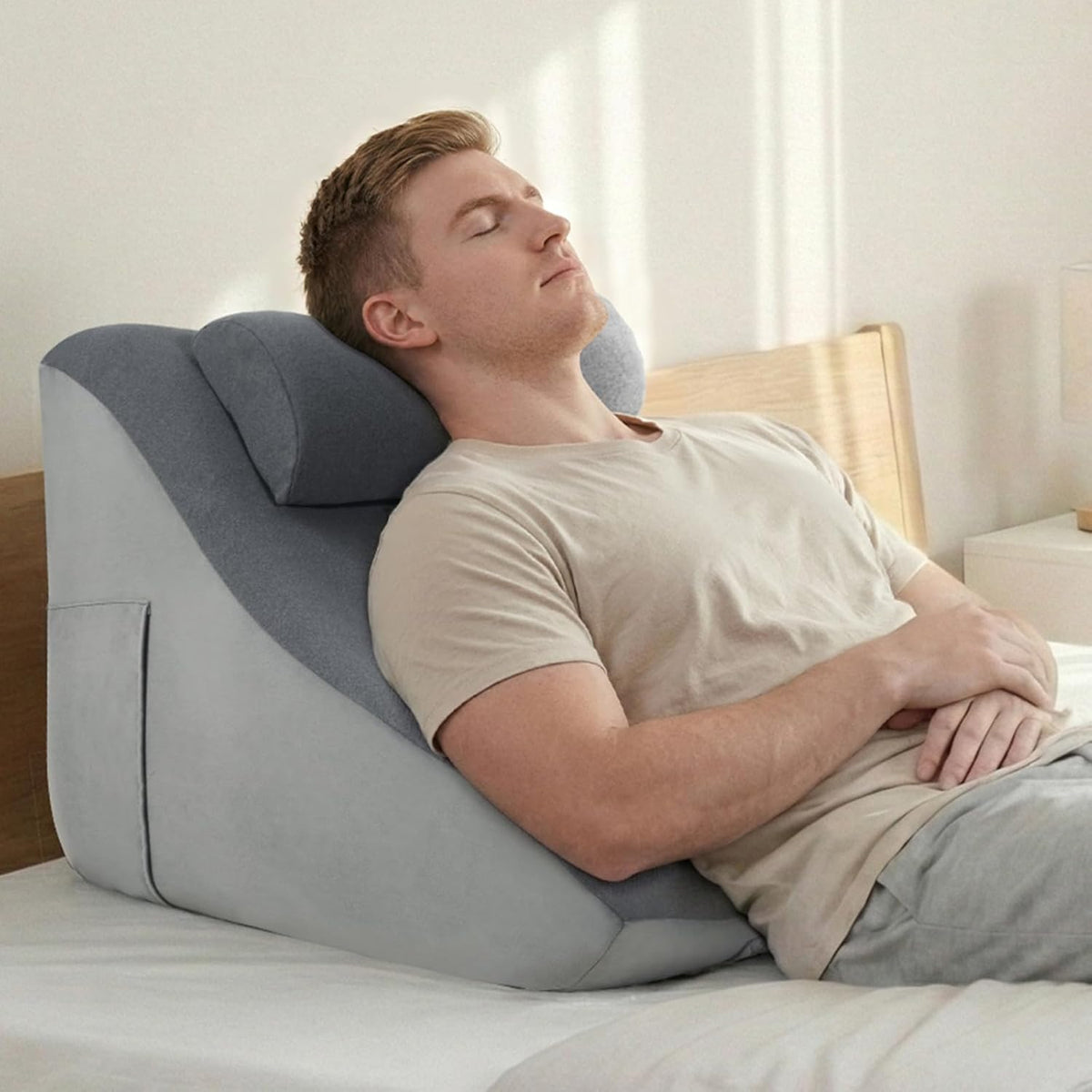 Vekkia 21” Back Rest Pillow with Dual-Layer Foam for Reclining and Sitting