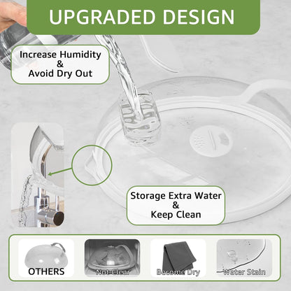 Microwave Splatter Cover with Water Steamer for Food - 10 Inch Steam Microwave Splatter Guard with Handle Plate Covers for Heating Food Splash Oven Lid with Built in Steamer