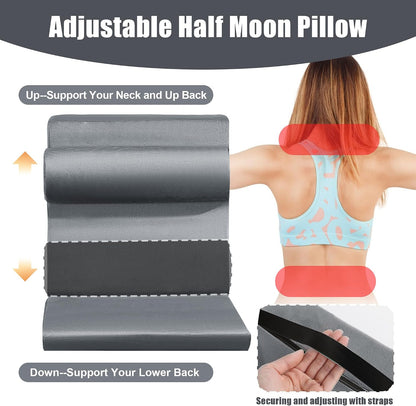 HOMBYS 5-in-1 Recliner Seat Cushion for Elderly+Lumbar Support Pillow + Leg Pad, with Adjustable Half Moon Neck Pillow & Footrest, Foam Filling with Velvet Fabric, Thick & Non-Slip, Brown
