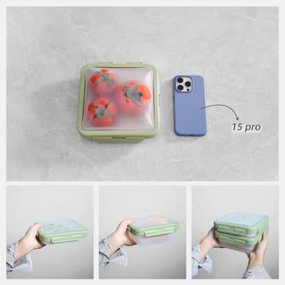 Reusable Silicone Food Storage Container with Lid Avocado Saver(6.5 cups/0.4 gal), Onion Keeper, Silicone Kitchen Organizers for Fridge