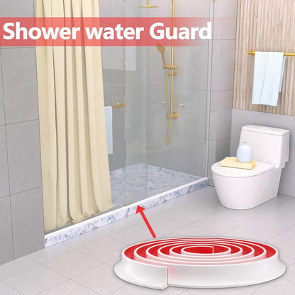 Raycity Silicone Shower Threshold Water Dam Barrier, 39 Inch, Clear | Self-Adhesive Glass Shower Door Bootom Seal Strip, Shower Water Guard Blocker for Walk in Bathroom, Kitchen