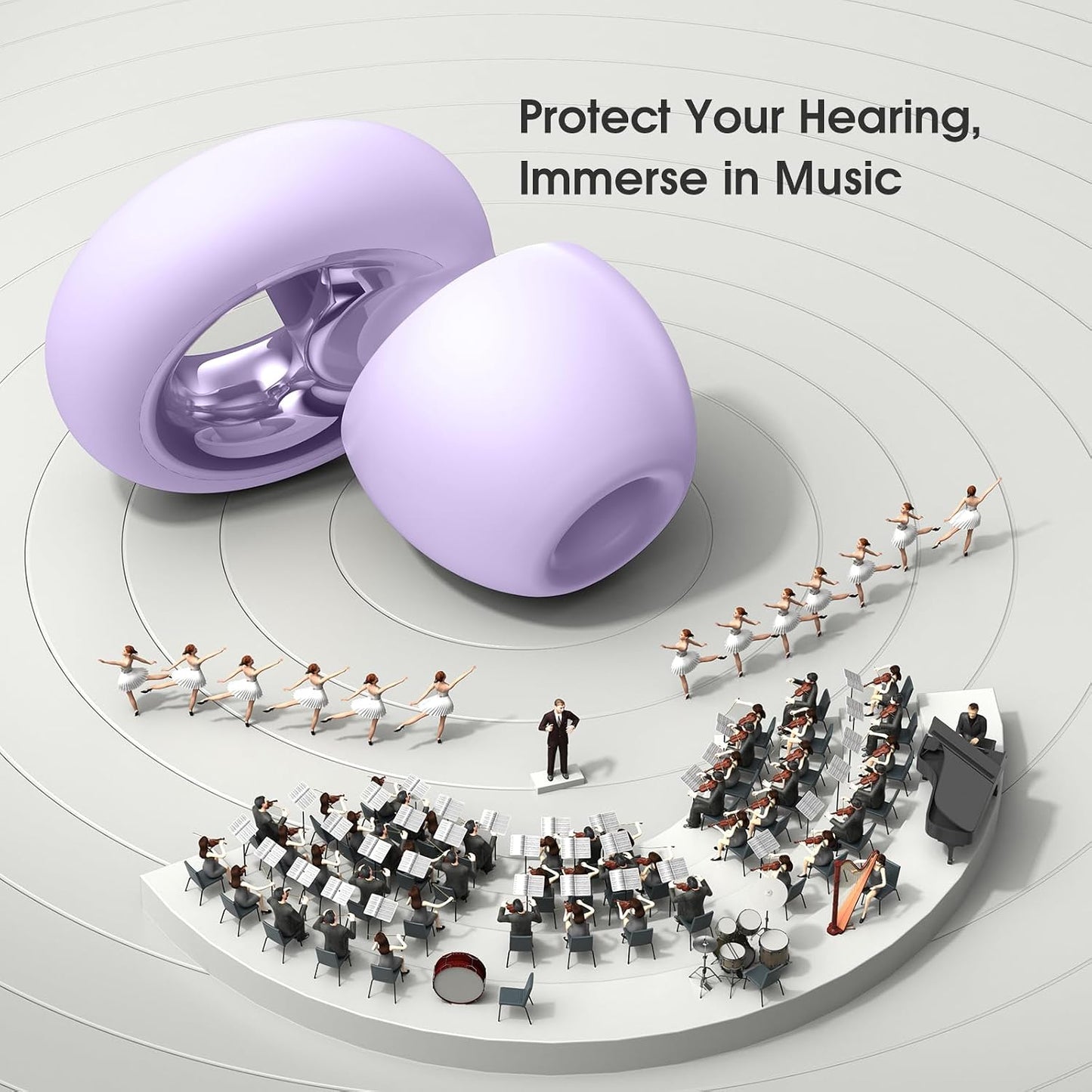 Noise Cancelling Ear Plugs for Sleeping, Reusable Silicone Ear Plugs for Noise Reduction, Soft Hearing Protection with 8 Ear Tips for Concerts, Work, Shooting, and Travel(Rose)