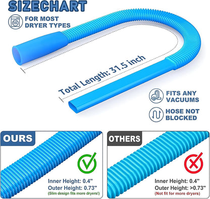 Upgraded Dryer Vent Cleaner: Universal Vacuum Hose Attachment Fits All Vacuums Cleaner, Deep Cleaning Tools for Clogged Ducts & Lint Removal