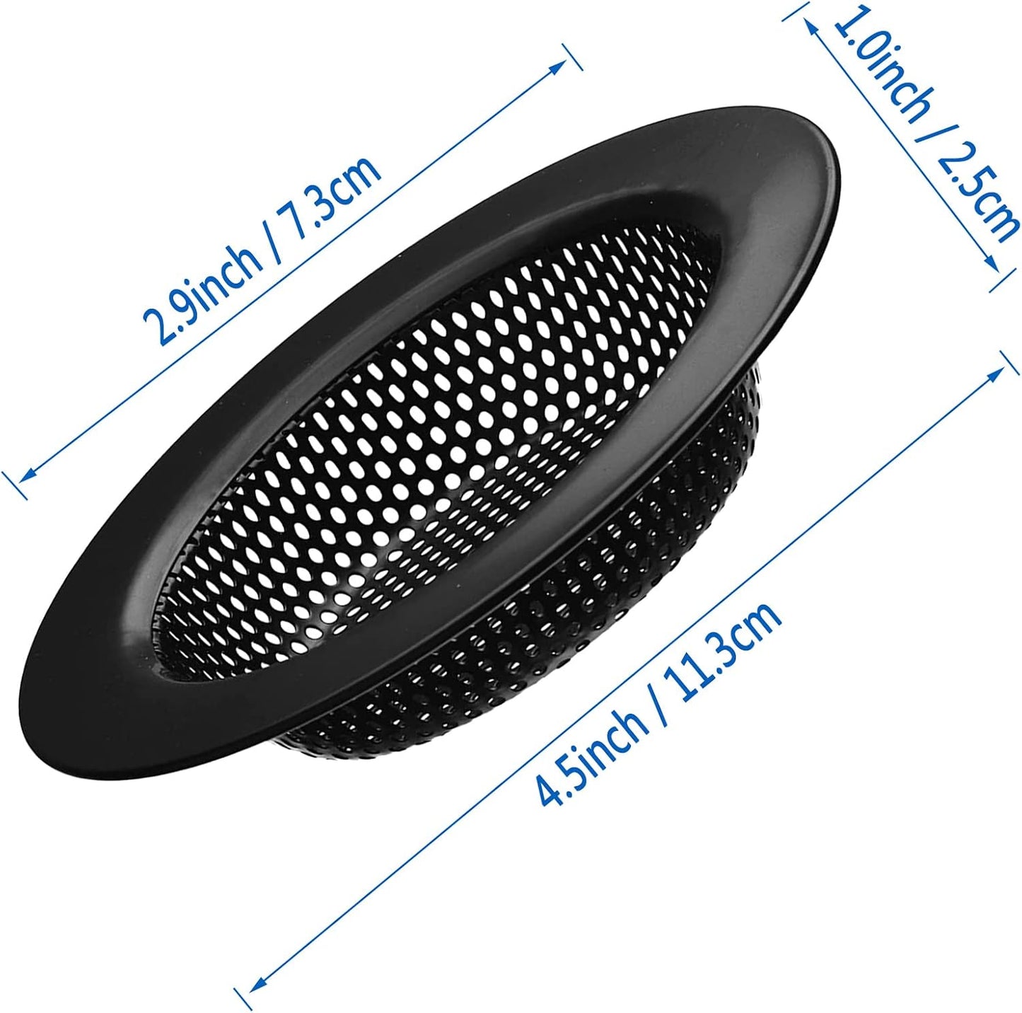 2 pcs Heavy Duty Stainless Steel Slop Basket Filter Trap, 2.75" Top / 1" Mesh Metal Sink Strainer,Perfect for Kitchen Sink/Bathroom Bathtub RV Wash Basin Floor Drain Balcony Drain Hole