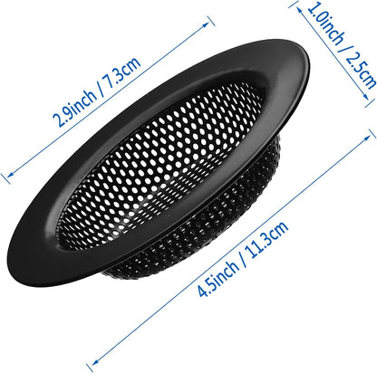 2 pcs Heavy Duty Stainless Steel Slop Basket Filter Trap, 2.75" Top / 1" Mesh Metal Sink Strainer,Perfect for Kitchen Sink/Bathroom Bathtub RV Wash Basin Floor Drain Balcony Drain Hole