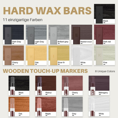 Laminate Vinyl Floor Repair Kit - Set of 22 Wood Floor Wax Furniture Touch Up Markers, Linoleum Repair Kit Cover Up Scratches, Cracks, Stains for Wooden Door, Floor, Table, Cabinet, Desks