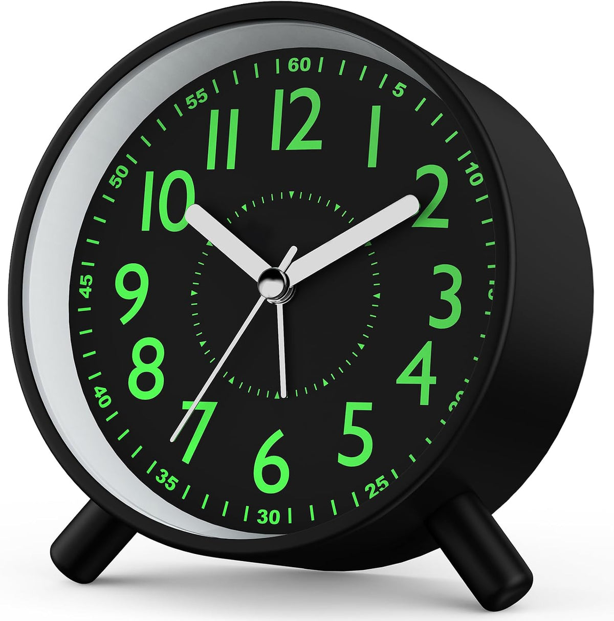 Analog Alarm Clock Night Ligh Battery Operated for Bedroom