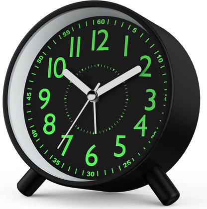 Analog Alarm Clock Night Ligh Battery Operated for Bedroom