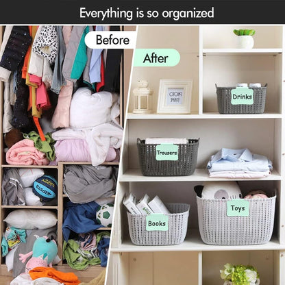 12PCS Basket Labels Clip On for Storage Bins, Removable & Erasable Bin Labels Clips On, Laundry Kitchen Pantry Labels for Organizing Baskets Cube Box (Pink)