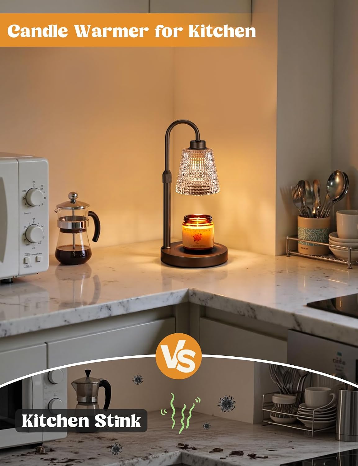 Innqoo Candle Warmer Lamp with Timer Home Decor Birthday Gifts for Women | Dimmable Candle Warmer for Jar Candles, Height Adjustable Wax Melts Warmer, House Warming Gifts New