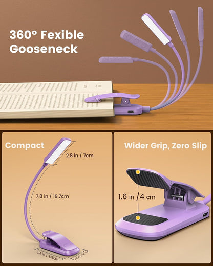 Glocusent 13 LED Book Lights for Reading at Night, Gifts for Book Lovers