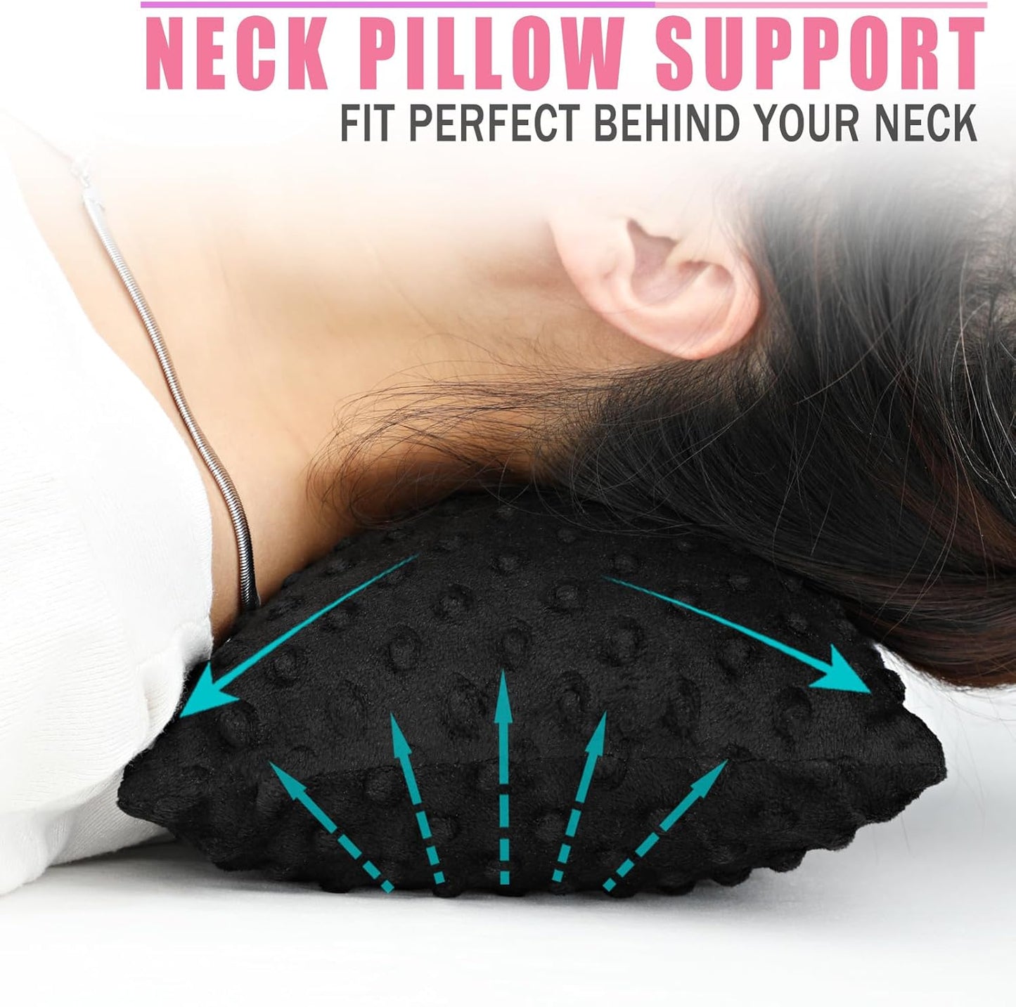 Small Knee Pillow for Side Sleepers, Soft Leg Pillows Relief from Knees, Sciatica, Hips, Joints Between Legs, Back Pain When Side Sleeping, Leg Alignment Knee Support Pillow, Minky Dot Black