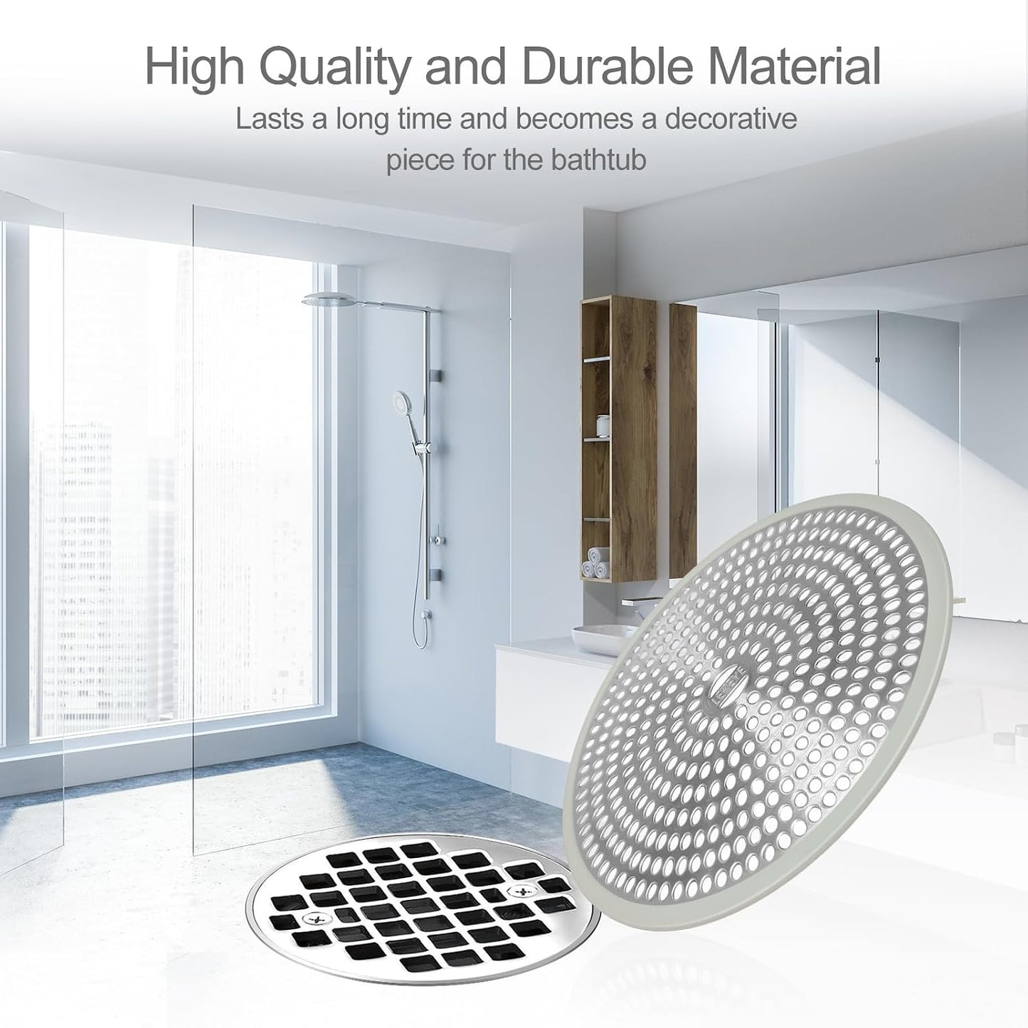 LEKEYE Shower Drain Hair Catcher/Strainer/Stainless Steel and Silicone