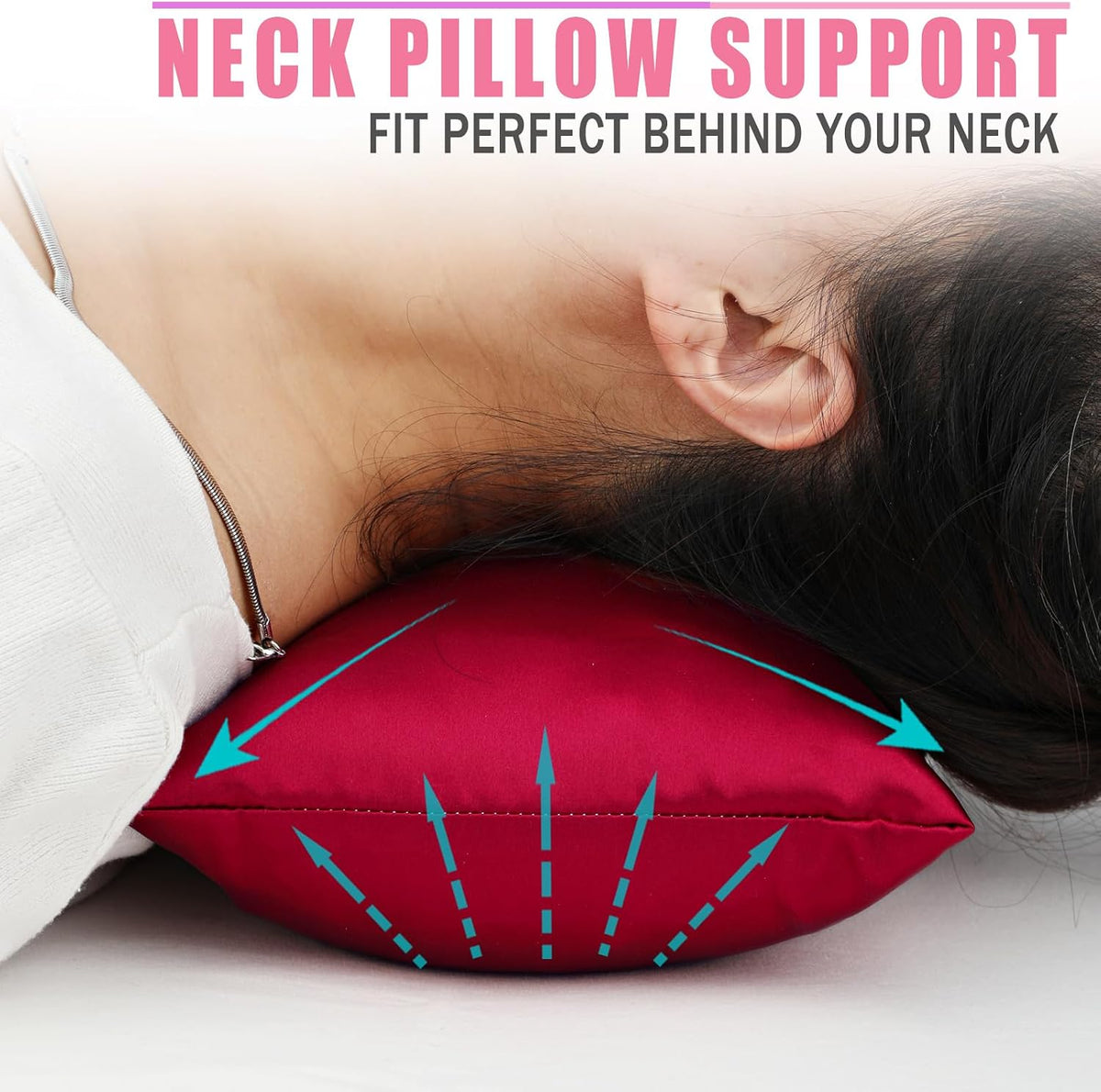 Small Neck Pillow for Recliner Chair Neck Support Pillows Pain Relief Plump Adjustable Filling Nap Airplane Sleeping Little Cushion Minky Dot Dark Gray