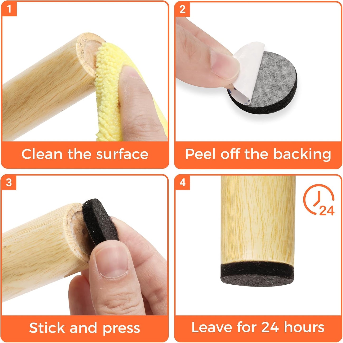 Felt Furniture Pads, 40 x 5 x 0.12 Inch Felt Strips | Non Slip Self Adhesive Cuttable Heavy Duty Felt Tape for Protecting Hardwood Floors Chair Wall Protector, Black