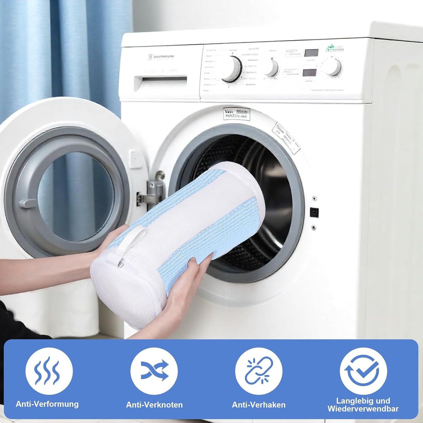 2 PCS Shoe Washing Machine Bags for Washer and Dryer, Grey + White | Reusable Laundry Shoe Bag, Hands Free, Hidden Self-locking Zipper, 360° Deep Cleaning, For Sneakers and All Shoes Types