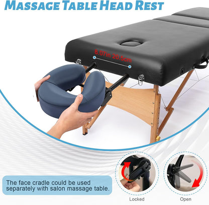 Massage Headrest for Bed, Head Holder & Face Cradle with Face Down Pillow