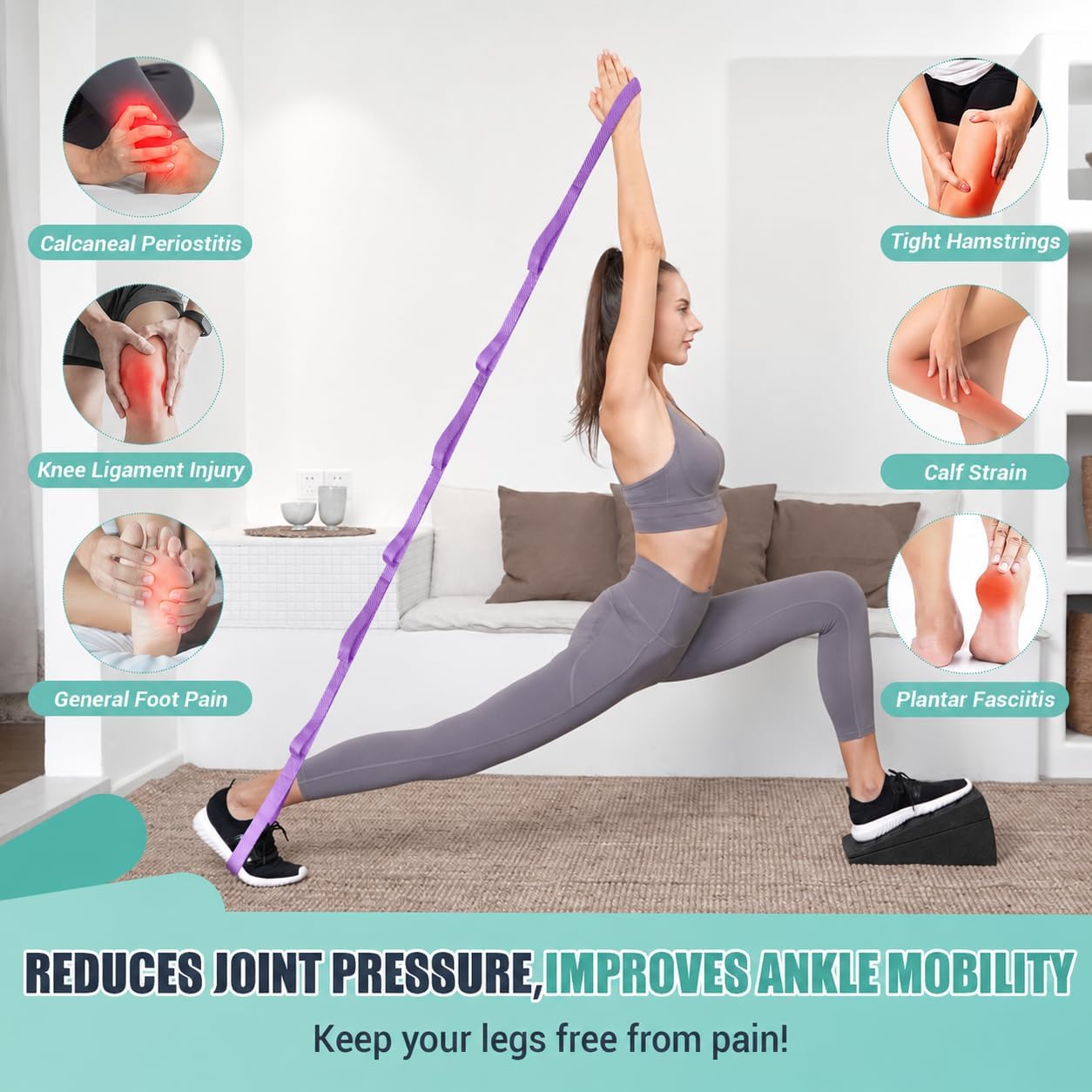 Squat Wedge Block, 960 LBS Weight Capacity, Slant Board for Calf Stretching | Training Poster & 5 Adjustable Angles, Non-Slip Yoga Foam Wedge for Exercise, Squat, Ankle Mobility, Knees & Physical Therapy