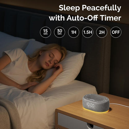 1Mii White Noise Machine with Alarm Clock, Sound Machine for Sleeping
