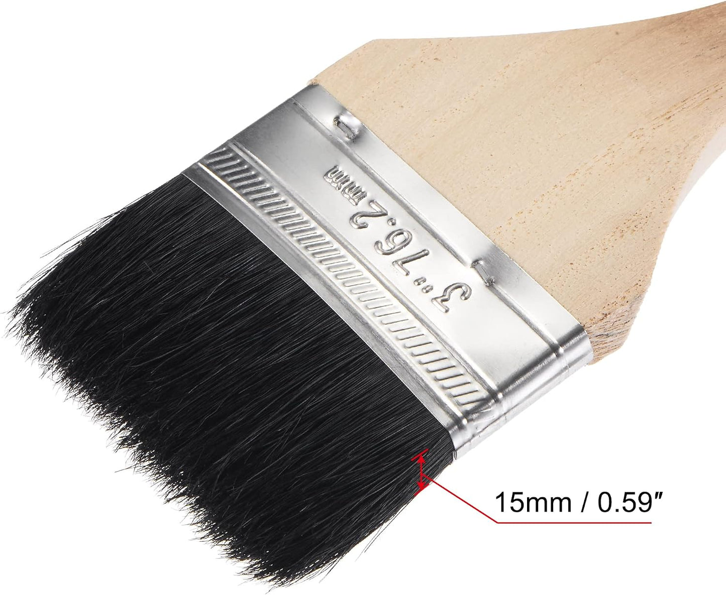 uxcell Bent Radiator Paint Brush 17" Length 2" Width Bristle with Long Wood Handle for Wall Treatment Black 4Pcs