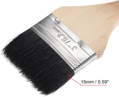 uxcell Bent Radiator Paint Brush 17" Length 2" Width Bristle with Long Wood Handle for Wall Treatment Black 4Pcs