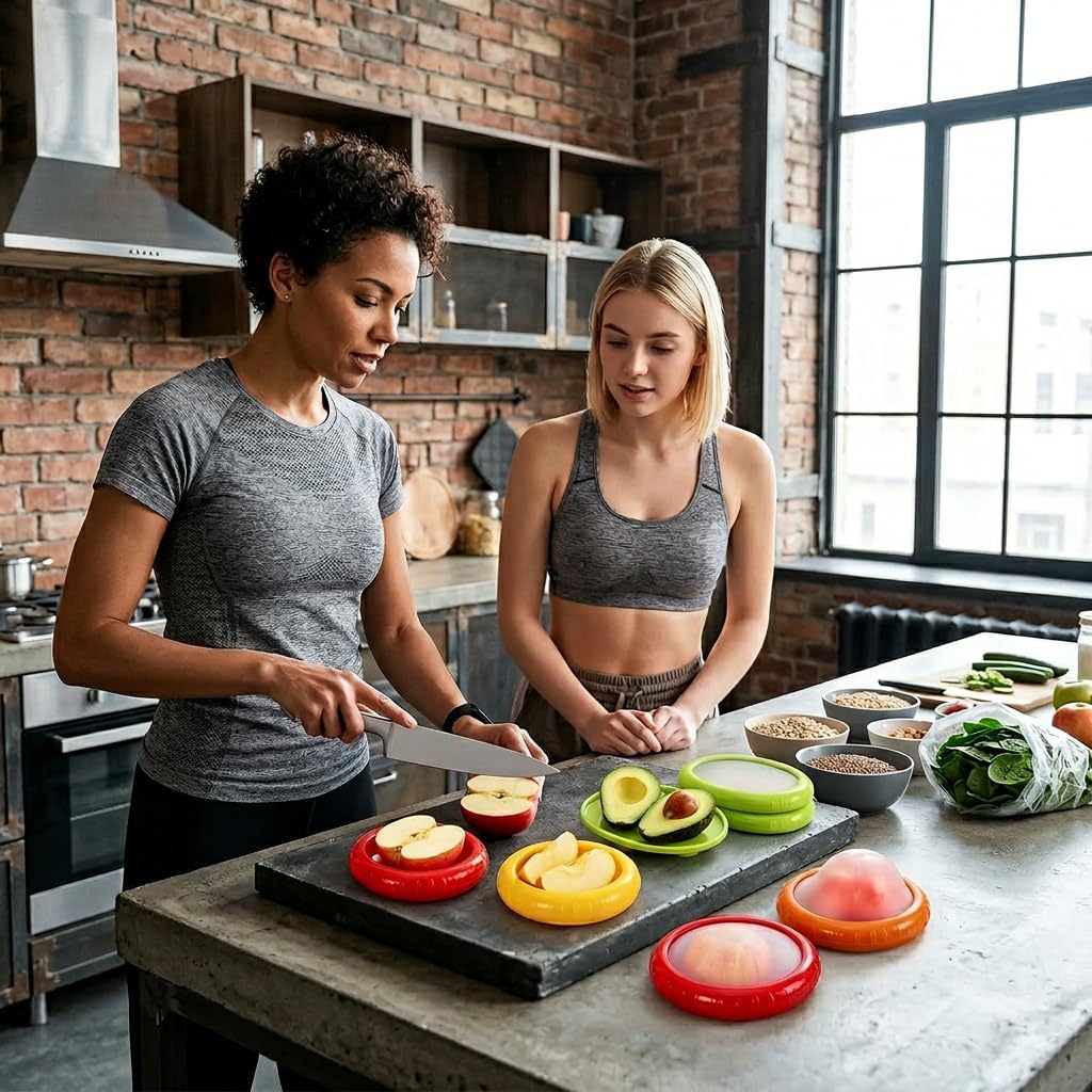 Avocado Saver and Tomato Holder, Onion Antioxidation Storage Set - Set of 4 Reusable Fruit and Veggie Savers - Ideal for Garlic, Onions, Apple, Lemons, and Potatoes