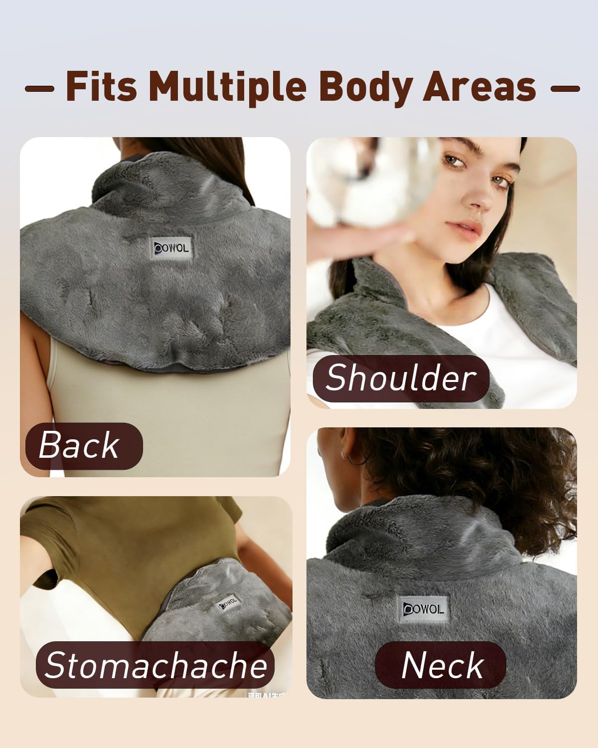 3.3LBS Microwavable Heating Pad for Neck and Shoulders, Weighted Moist Heat Pack with Removable Washable Cover,Microwave Heated Neck Wrap for Back Pain Relief