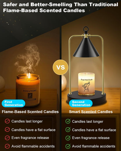 Candle Warmer Lamp with Timer, Upgraded Dimmable Wax Melts Warmer for Jar Candles, Height Adjustable Candle Lamp, Birthday Gifts for Women Mom, House Warming Gifts New Home Decor