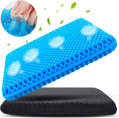 Gel Seat Cushion for Long Sitting, Gel Chair Cushion (Large & Thick)