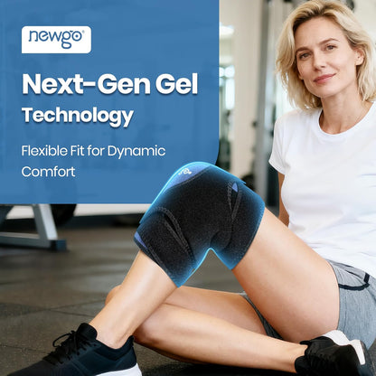 NEWGO 360° Knee Ice Wrap, 60-Min Cold Therapy with Ice Grid
