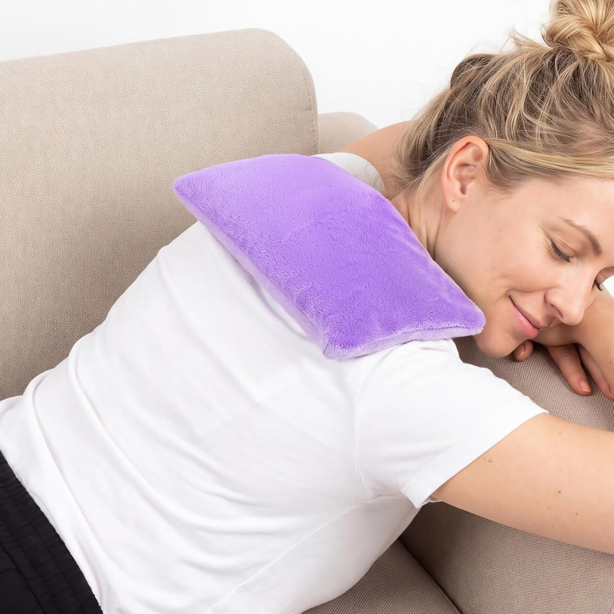 Microwave Heating Pad 6.5 * 12" Microwave Bean Bag Heating Pad for Neck and Shoulders, Moist Heat Pack Pillow Warm Compress for Knee, Muscles, Joints, Abdomen - Purple
