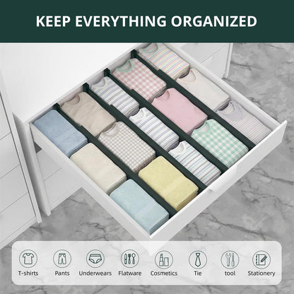Bamboo Drawer Dividers Organizers, Drawer Separators Splitter,17-22 inches Long Adjustable Spring-loaded Organizer for Large Utensil, Clothes, Tools Drawers(yellow)