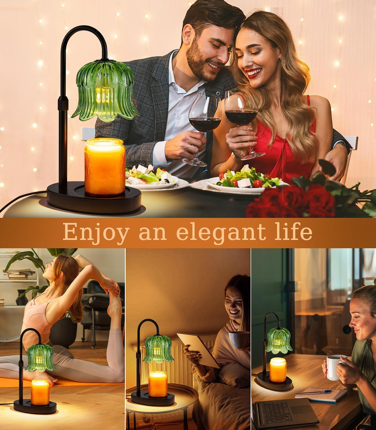 Candle Warmer Lamp with Timer - Electric Candles Wax Warmers Glass Lamps