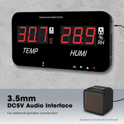 Indoor Thermometer Hygrometer Large LCD Display with 5M External Sensor | Digital Wall Temperature Humidity Meter with 18 Inch Screen Monitor, High/Low Alarm for Warehouse Greenhouse Home Office Lab