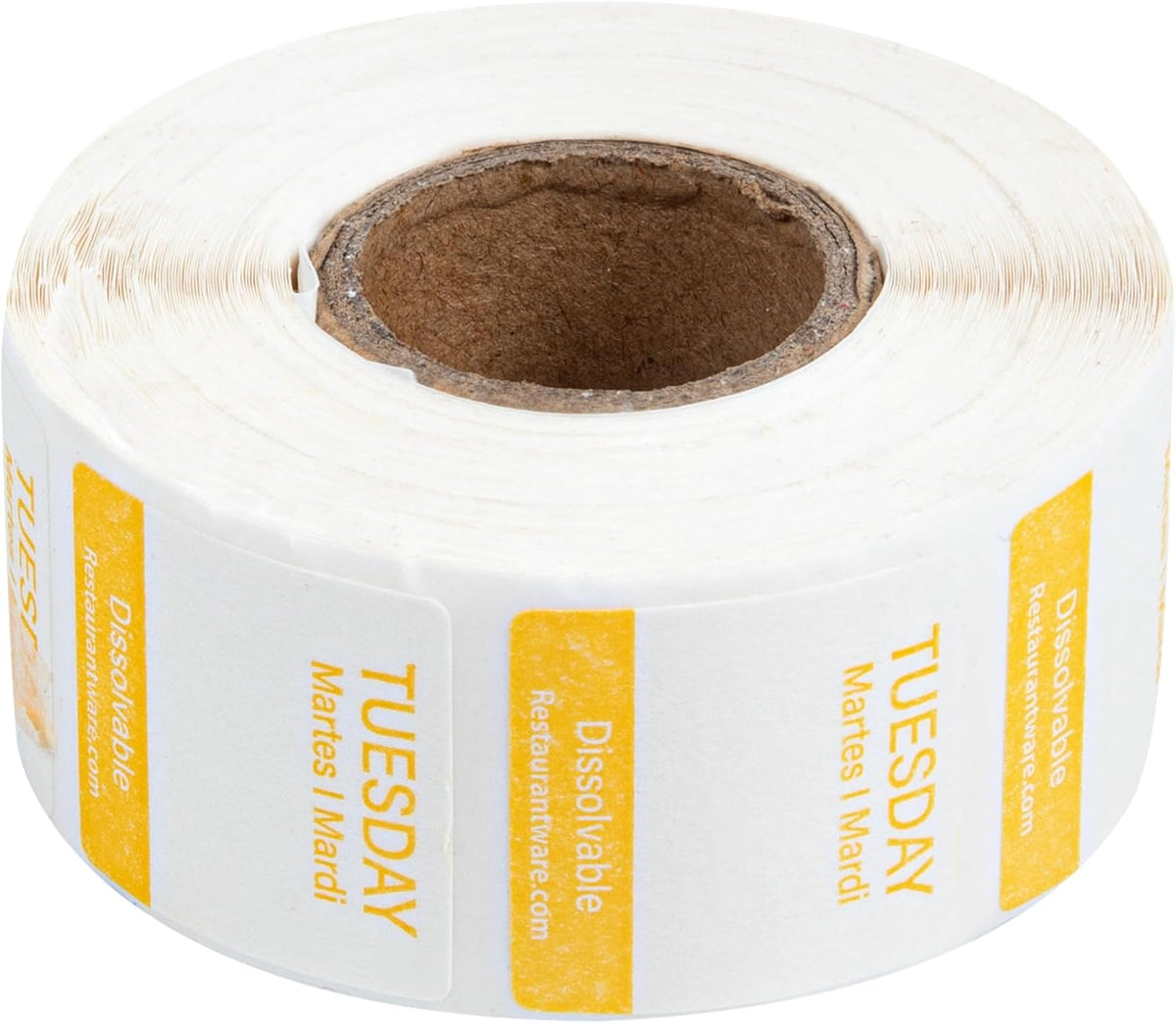Restaurantware RW Smart 1 Inch x 1 Inch Food Rotation Labels 500 Dissolvable Food Safety Labels - Premium Trilingual Orange Paper Day Of The Week Labels For Food Storage Or Prep Saturday
