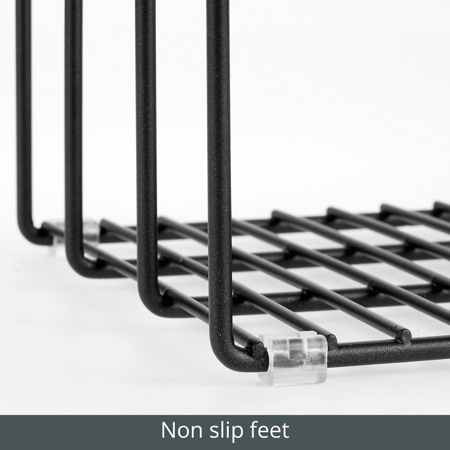 mDesign 3 Slot Tray and Pan Rack — Metal Wire Rack for Pantry and Kitchen Storage — Freestanding Pan Lid Holder Also for Baking Trays and Crockery – Silver