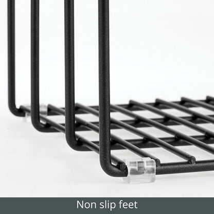 mDesign 3 Slot Tray and Pan Rack — Metal Wire Rack for Pantry and Kitchen Storage — Freestanding Pan Lid Holder Also for Baking Trays and Crockery – Silver