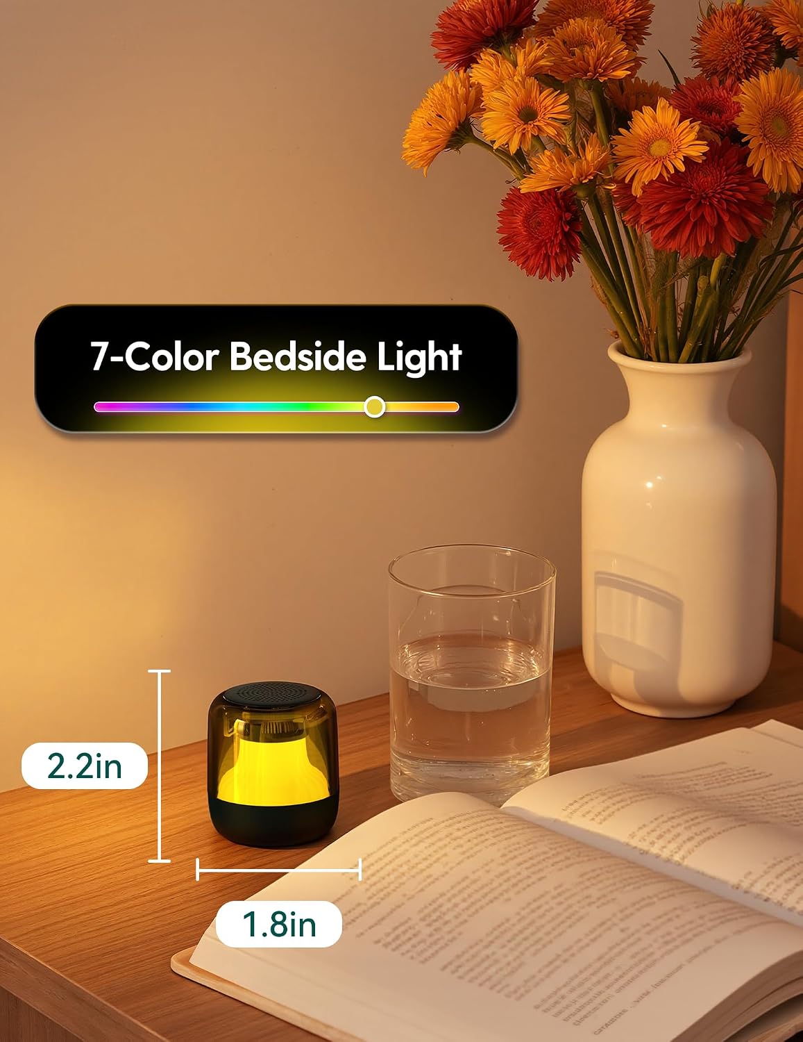 Babelio Pocket Glow White Noise Sound Machine - Upgraded 9 Color Night Lights, 20 Non-Looping Sounds, Timer & Memory Function, Portable for Adults & Babies, White
