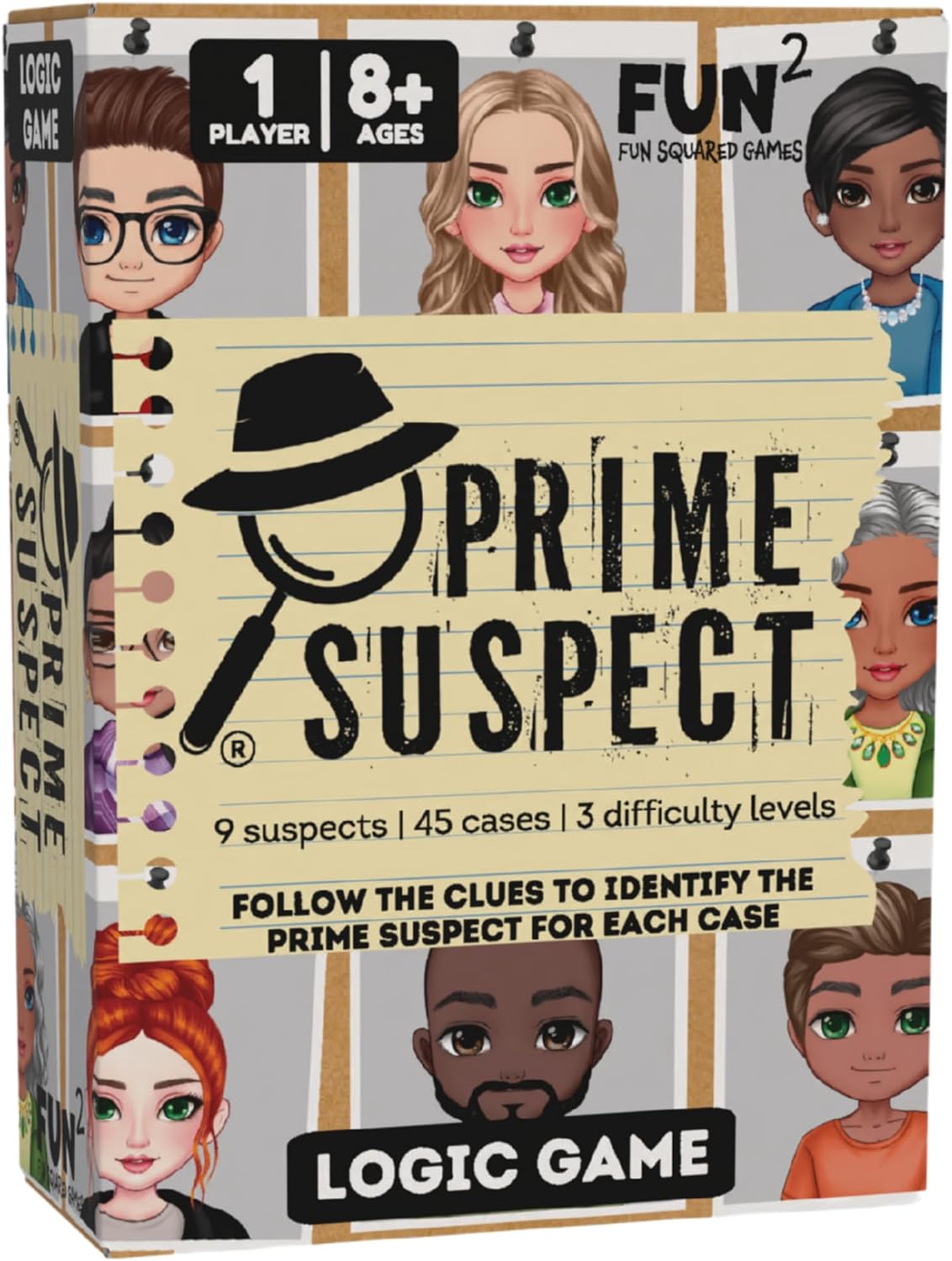Prime Suspect Logic Game with 45 Case Cards | Single Player or Group Play | Ages 8+ | Compact Brain Teaser Game | Detective Game (Prime Suspect: Original)