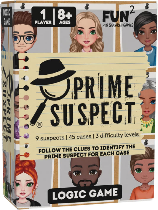 Prime Suspect Logic Game with 45 Case Cards | Single Player or Group Play | Ages 8+ | Compact Brain Teaser Game | Detective Game (Prime Suspect: Original)