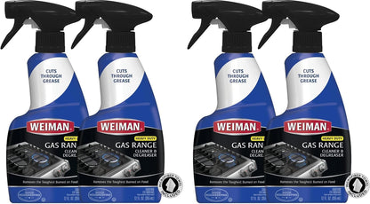 Weiman Heavy Duty Gas Range & Stove Top Cleaner and Degreaser - 2 Pack, 24 Ounces with MicroFiber Cleaning Towel