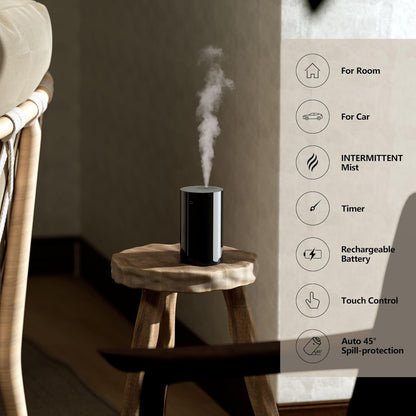 Airversa AN8 Waterless Essential Oil Diffuser Starter Kit, Black