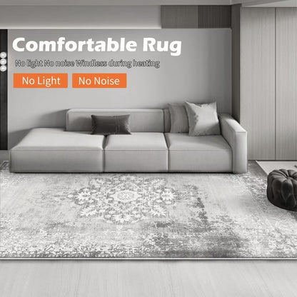 Electric Heated Carpet 35x55in Soft Plush Heating Rug 450W CX | Instant Warmth in 30s, 60 Heat Levels 12h Timer, Energy Efficient Safety Protection Ideal for Home Office Playroom 120V