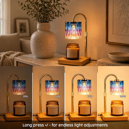 Candle Warmer Lamp with 3 Bulbs, Adjustable Height Dimmable Candle Warmer with Timer, Candle Lamp with Charming Gift Box Ribbon,Birthday Gifts for Women Mom, House Warming Gifts New Home Decor
