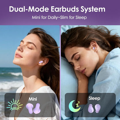 Mini Wireless Sleep Earphones, Designed for Side Sleepers – Invisible Flat Earbuds, Comfortable for Small Ears, Discreet in-Ear Design, Skin-Friendly, Ideal for Women and Work Use (Black)